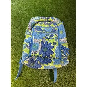 Vera Bradley Backpack‎ Blue Green Floral Print School Travel Bag